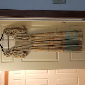 Spell Juniper Shirred Dress in Eggshell